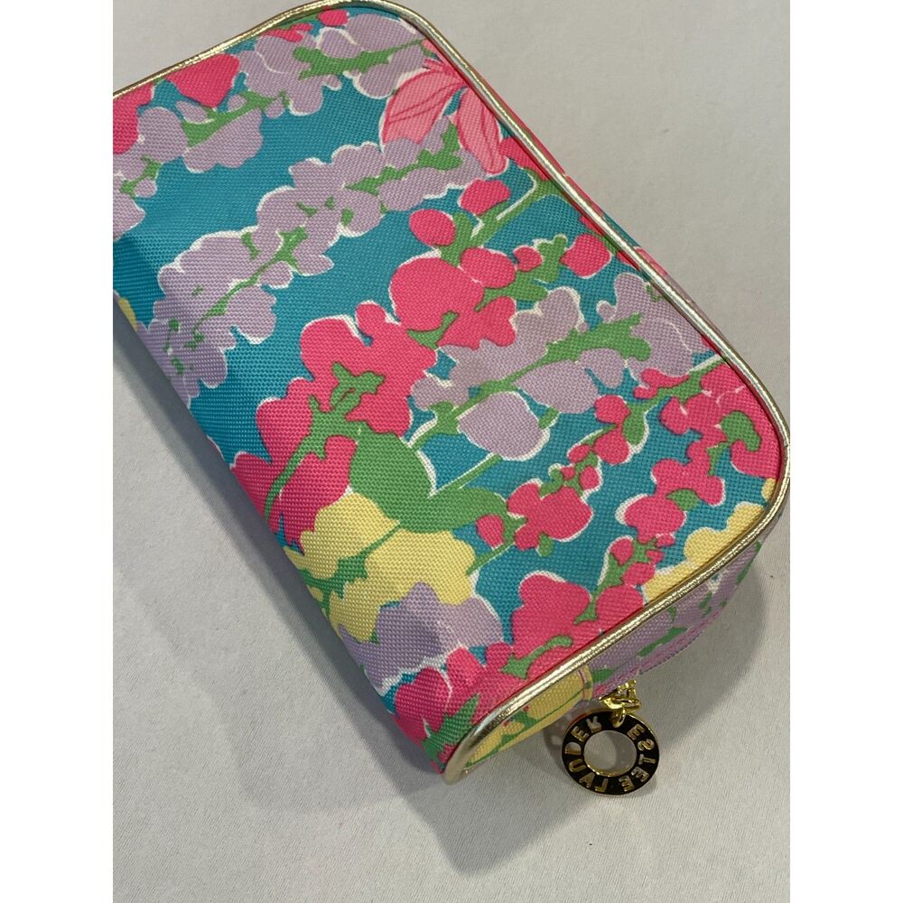 ~ Lilly Pulitzer Makeup Bag Snapdragon Floral Estée Lauder Flower Cosmetics Case - Picture 14 of 14